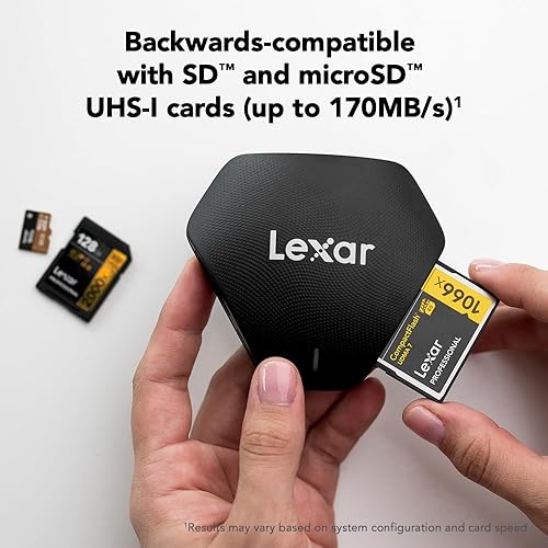 Miniatura 4 de Lexar Profesional Multi-Card 3-en-1 USB 3.1 Lector, Soporta SD, microSD y CF tarjetas (LRW500URBNA)
