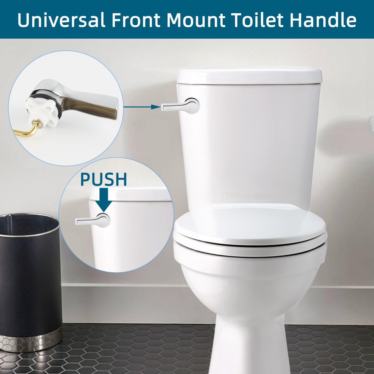 SS114 Toilet Seat Compatible with TOTO and Universal Front Mount Toilet Lever