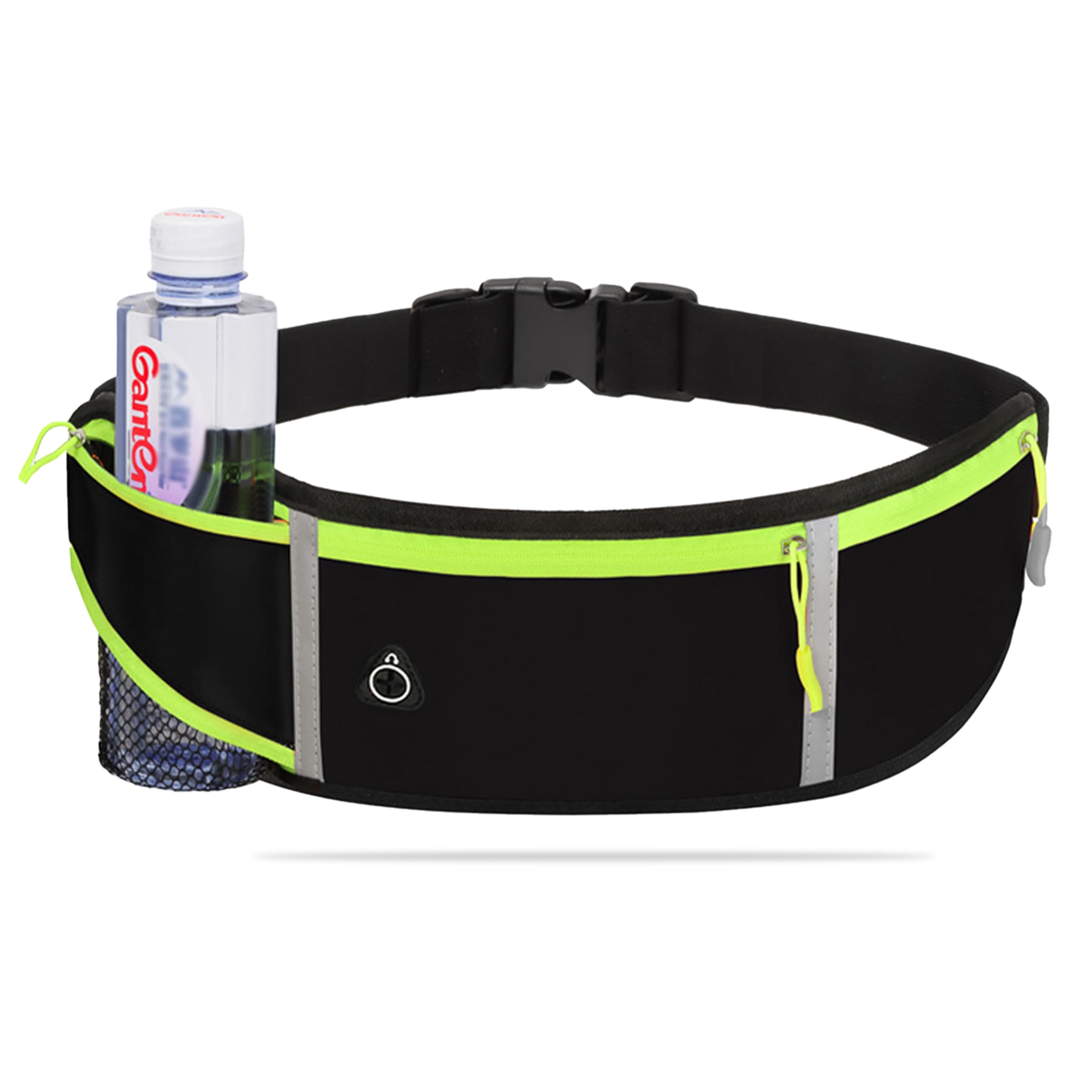 Kraptick Running Waist Belt with Bottle Holder | Adjustable, Waterproof & Sweatproof Jogging Belt | Sports Hydration Belt for Running, Gym, Cycling, Walking & Marathon, Bottle Not Included (Black)
