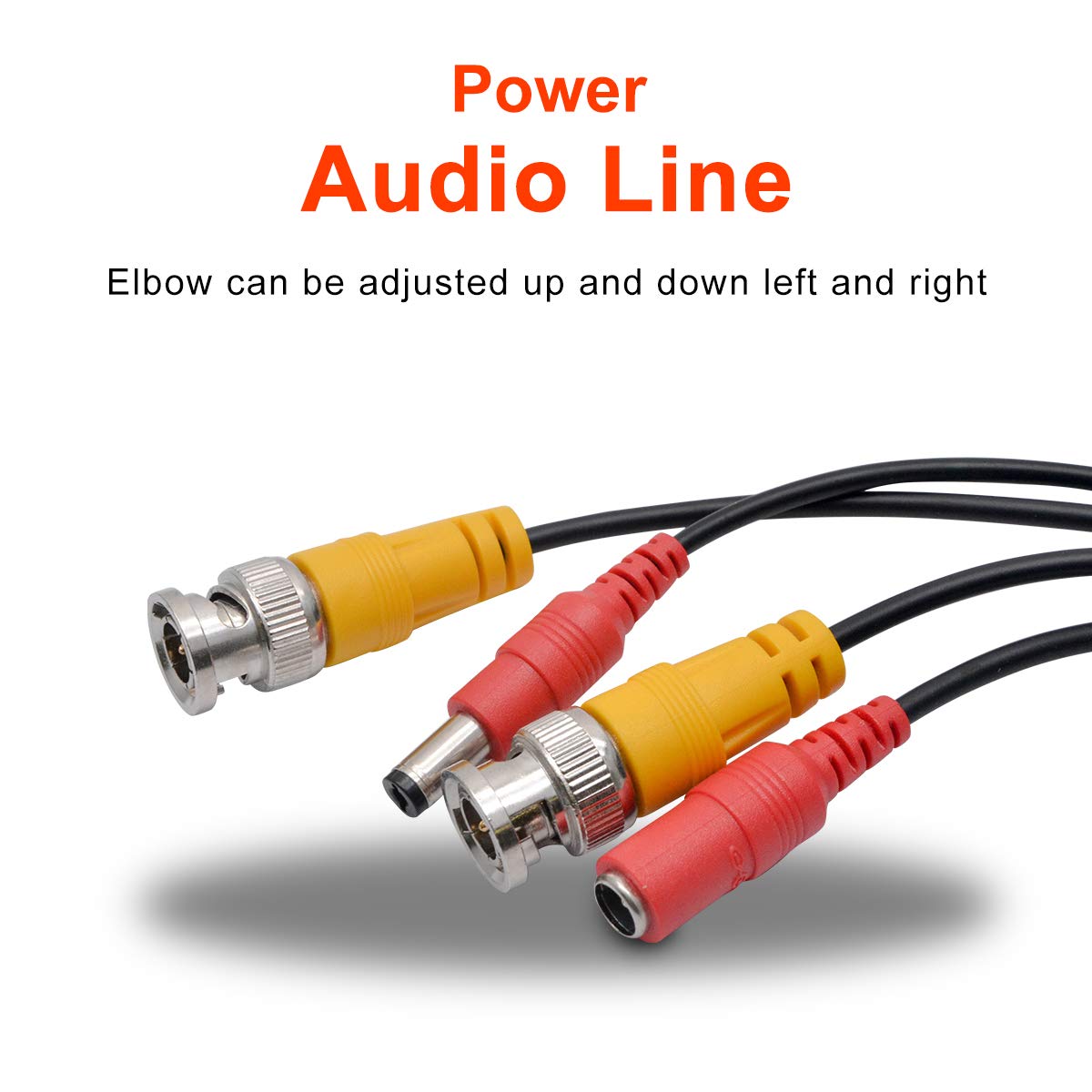 Baceyong Cable de alimentación de video BNC de 100M Cable de extensión RCA DC para cámara CCTV Kit de sistema de seguridad DVR