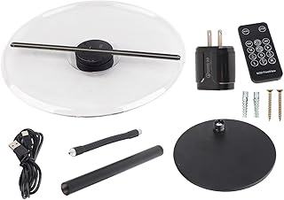 Holographic Projector Fan, Multiple Media Format 256 LED Lamp Beads APP Operation 30cm 3D Holographic Fan Projector for Exhibition Halls (US Plug)