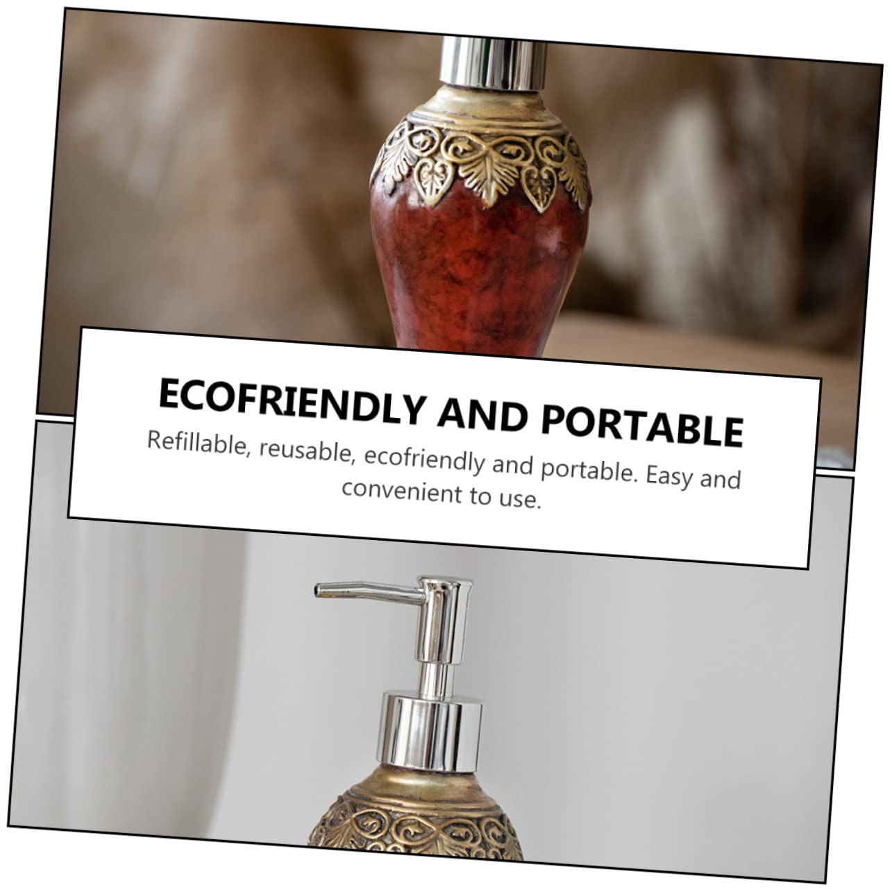 PACKOVE Dispenser Liquido con Design Retro per Shampoo e Lozione Erogatrice per Bagno Ottima Decorazione per Domestici