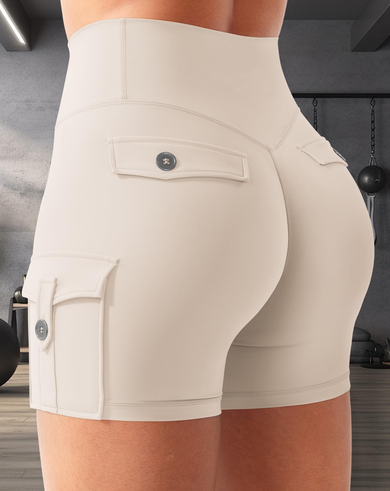 CoreFlex - Pantalones cortos de entrenamiento para mujer con bolsillos tipo cargo, cintura oculta, entrepierna de 3.6 pulgadas, 4.5 pulgadas, sin costura frontal — view 12