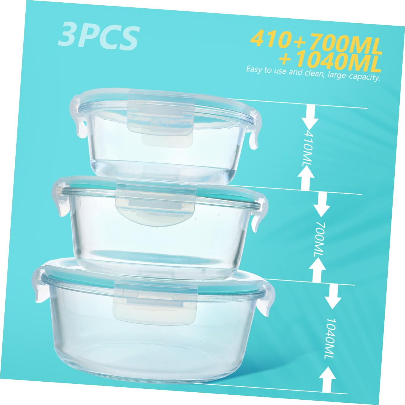 PRETYZOOM 3piezas Caja Bento Dividida Contenedor De Alimentos Fiambrera Hermética Para Oficina y Escuela