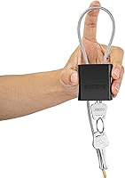 BOZZYS Adjustable Cable Padlock with 3 Keys - 4mm Steel Cable Bike Lock for Gates, Lockers, Outdoor Gear - Weatherproof Black