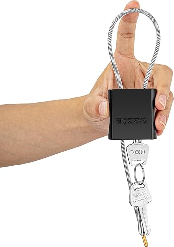 Vista 12 de Candado de cable con 3 llaves Candado de cable de acero ajustable de 3.28 pies de largo (3.3 ft), D 1/6 pulgadas (0.157 in) Cerraduras