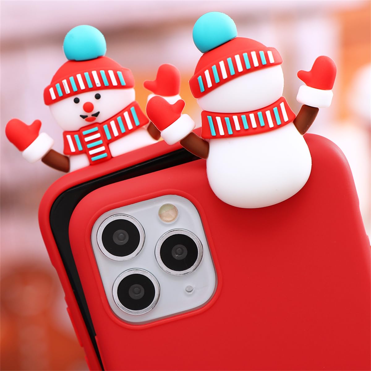 Yoedge Natale Cover per iPhone 6 Plus/6s Plus 5,5 Custodia Rosso Silicone TPU Ultra Sottile Cover 3D Christmas Cartoon Pattern Disegni con Bambola Antiurto Bumper Protettiva Case, Cervo 1