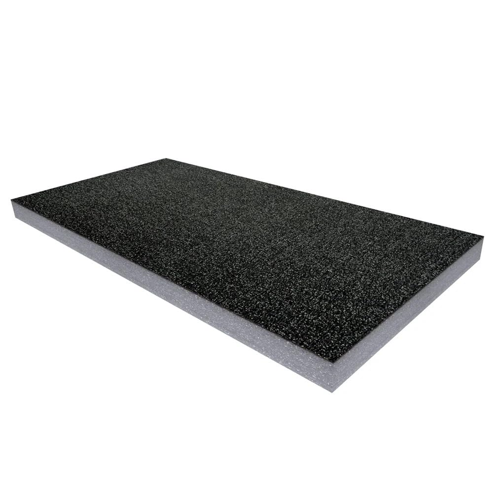 Shadow Foam Średni arkusz, 1000 mm x 500 mm, pianka do organizacji skrzynek narzędziowych, walizek lotniczych, systemów przechowywania narzędzi i majsterkowania (50 mm, szara)