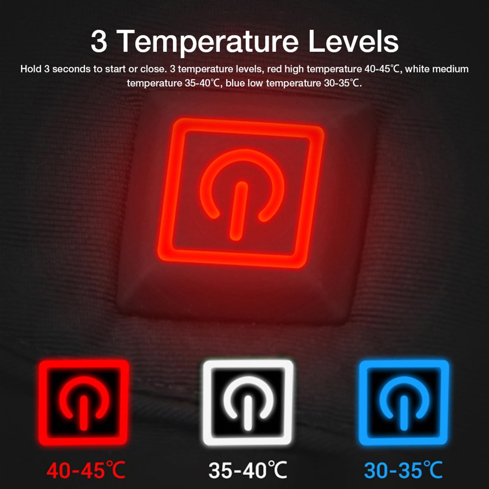 Guanti riscaldati a batteria, ricaricabili da 3,7 V, guanti riscaldanti a | batteria con 3 livelli di temperatura, riscaldamento termico veloce per l'inverno, donne, uomini, ragazzi e ragazze