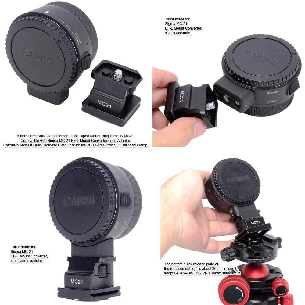 Piede Per Treppiede IShoot Per Adattatore Sigma MC-21 EF-L Con Piastra Arca-Swiss