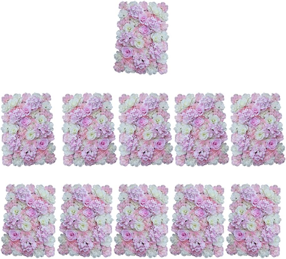 F Fityle 11個 個花の壁の結婚式の写真の背景アートファブリックスタジオピンクの花の壁の写真の背景 B07spcp8wm 7z1