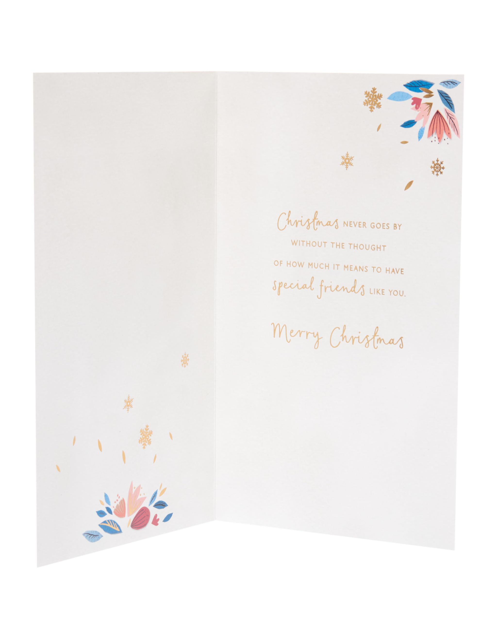 UK Greetings Christmas Card for Friends - Stockings & Heart Design, Friends Heart, 14.9cm x 22.9cm - Image 2