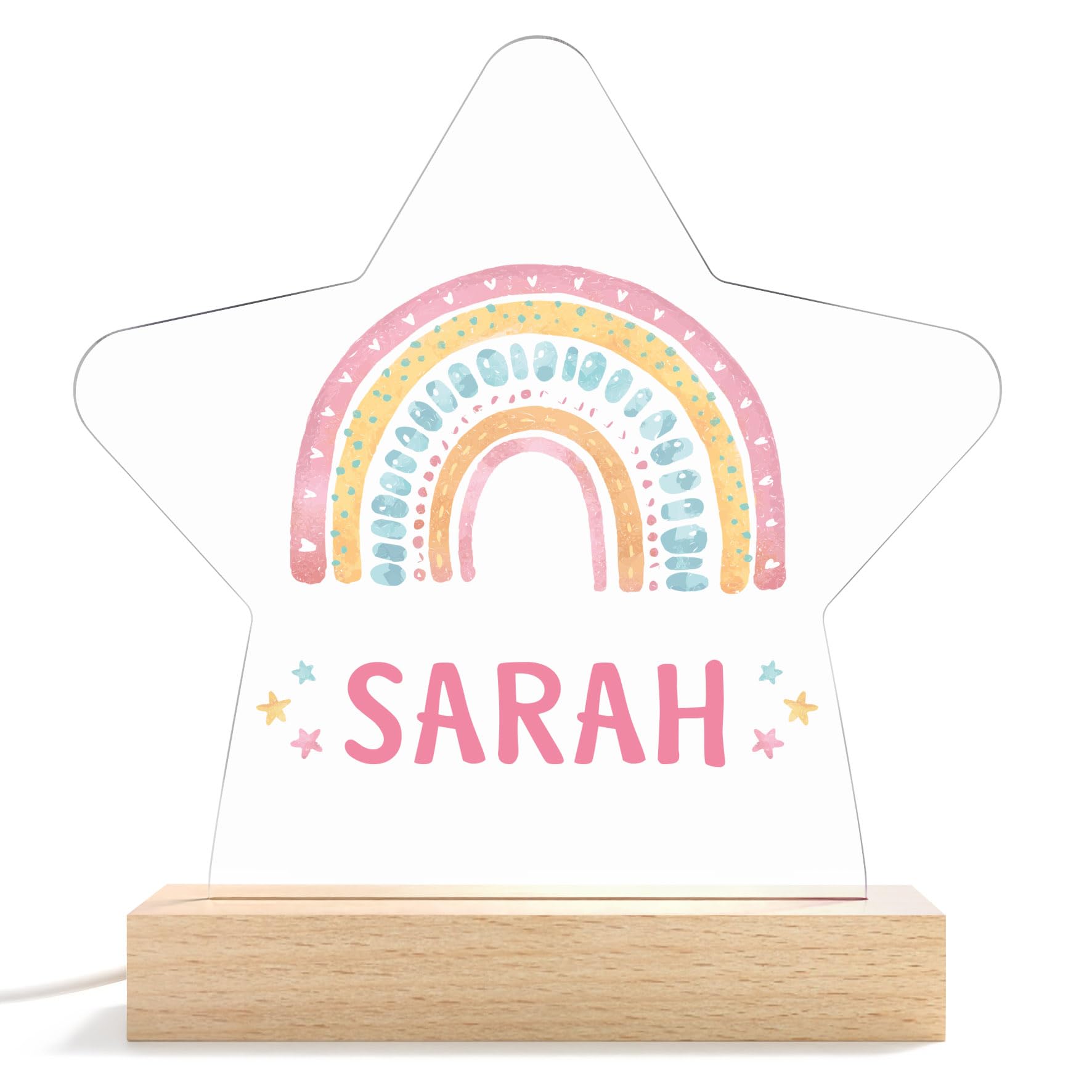 Beecreative Personalised Rainbow Gifts for Girls - Custom LED Nursery Night Light Sign - Girls 1st Birthday Gifts with Any Name