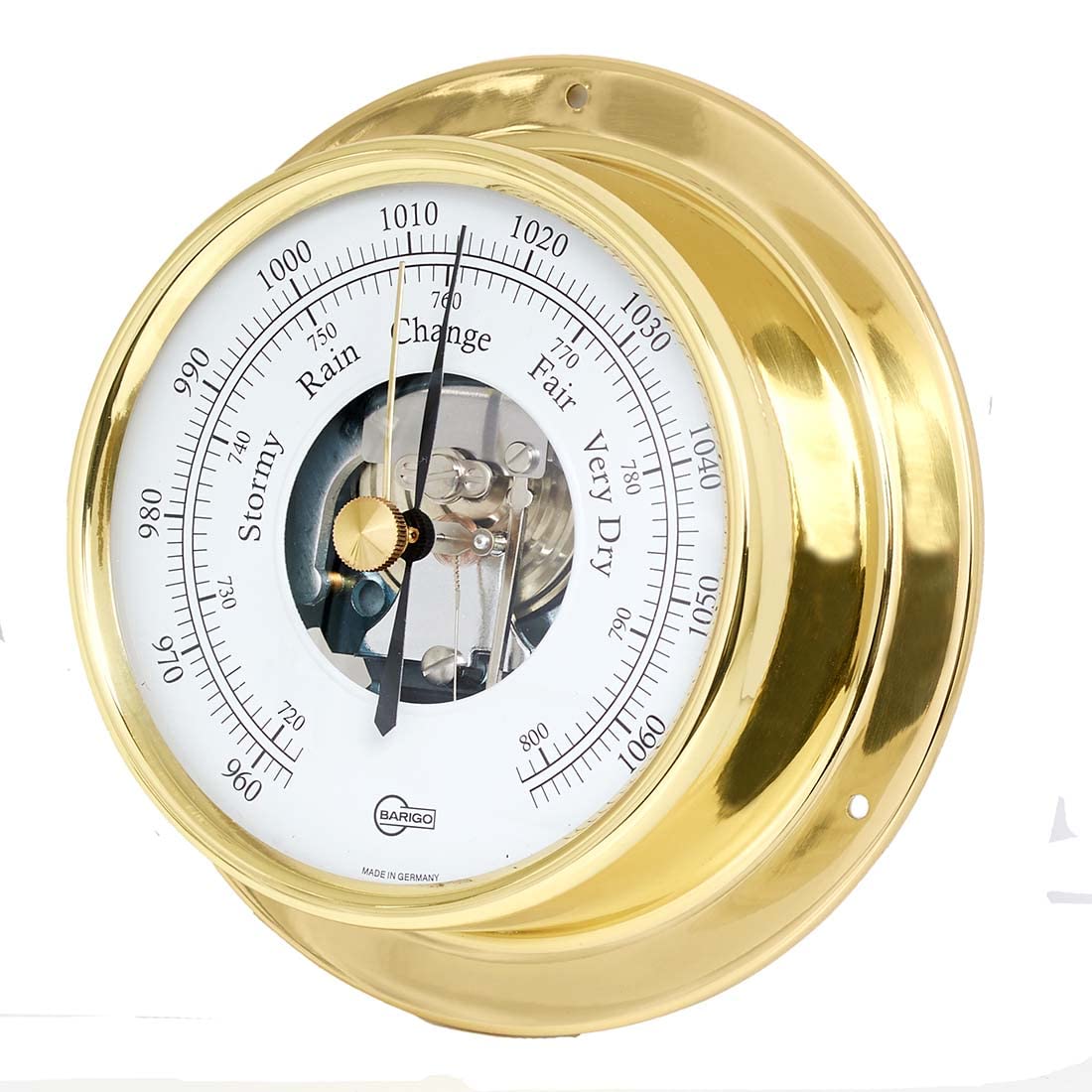 Barigo Marine Barometer Tempo Brass
