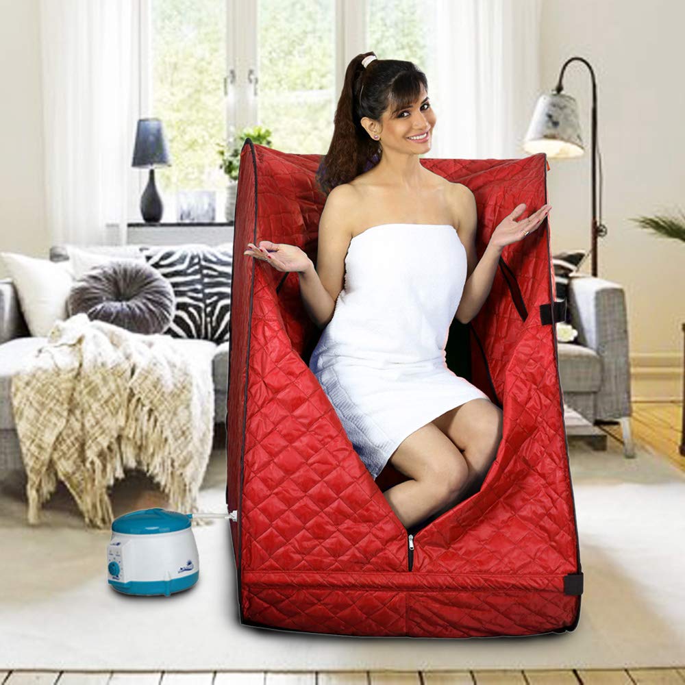 Kawachi Portable Home Steam Sauna Bath Red