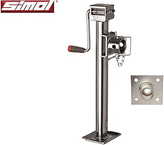 Simol Stützfuß mit senkrechter Kurbel inkl. Flansch - verzinkt, Traglast 1.300 kg