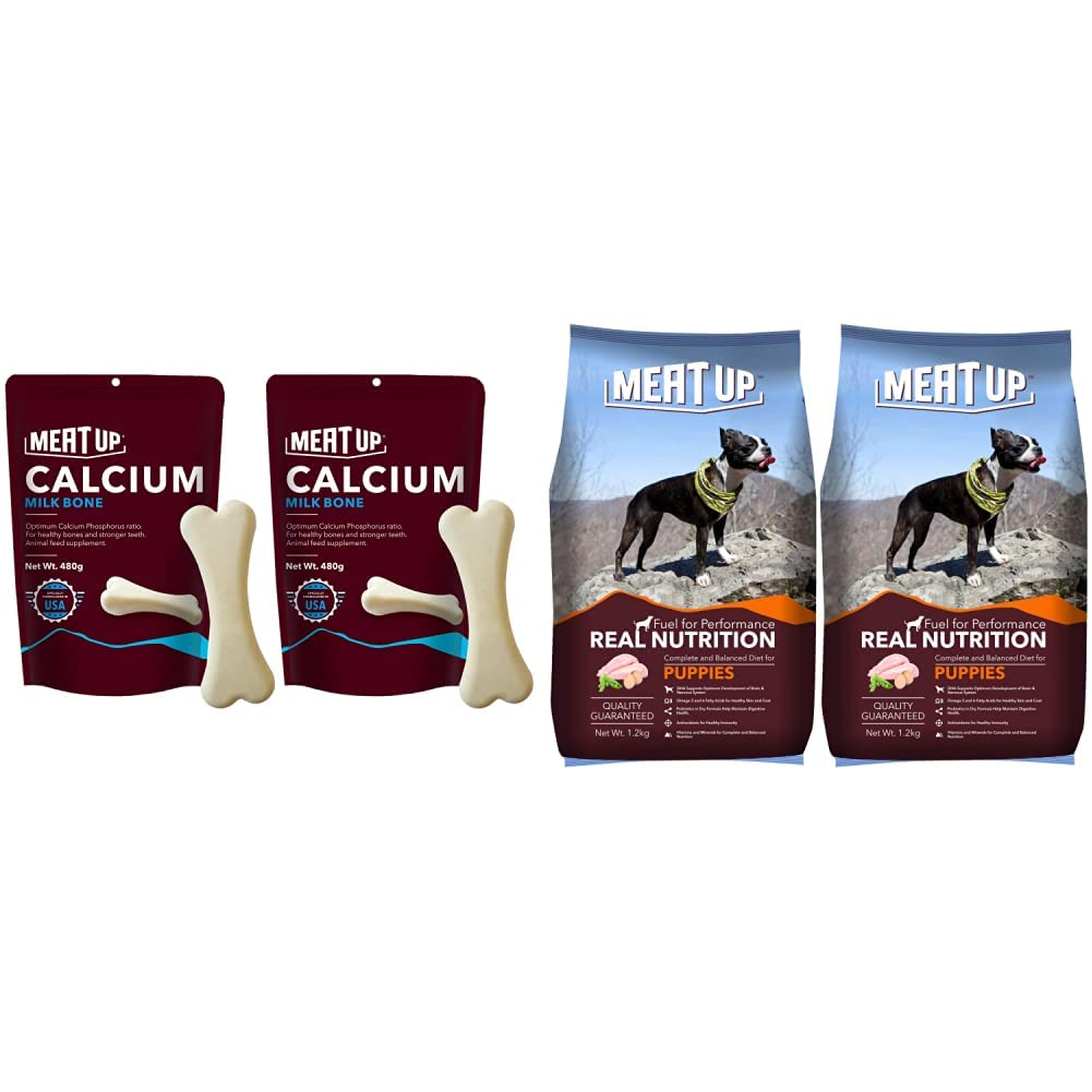 Meat up Calcium Bone Pouch, Dog Treats - 25 Pieces (230 gm) (BOGO) and Puppy Dog Food, 1.2 kg (BOGO) (B08GMSBT6K) Amazon Price History, Amazon Price Tracker