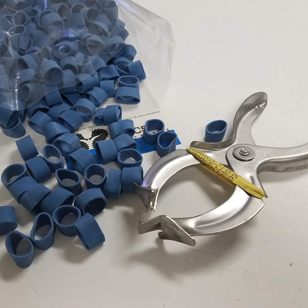 Standard/Shipper Lobster Claw Bands and Claw Band Tool Kit. 1 LB Bag (About 350 PCS.), Blue