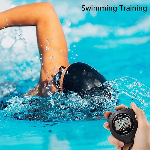 Miniatura 6 de PULIVIA Stopwatch Sport Timer Lap Split Digital Stopwatch with Clock Calendar Alarm, Large Display Shockproof Stopwatch for Coaches Swimming Running