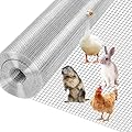 Stainless Steel 304 Welded Wire Mesh 1/2 inch Hardware Cloth 18 Gauge Chicken Wire Fence Mesh Cage Poultry Garden Plant Support Containment Fence Rodent Mesh Cabinet Window Screen(36in×50ft)