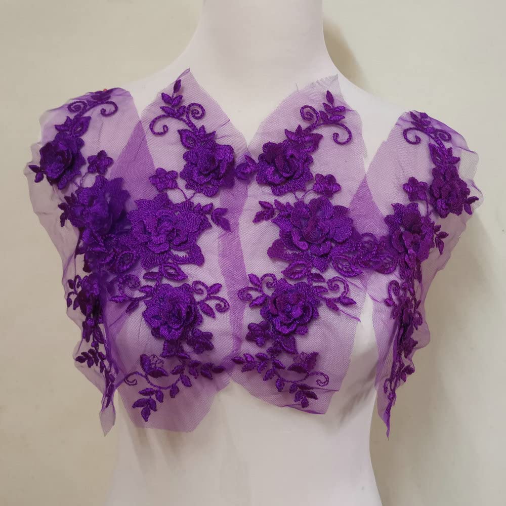 purple lace dress accessories Amazon.com: 2 Pair 29 * 13cm Red/Pink/Purple/Sky Blue Wedding Dress Lace  Shirt Accessories Embroidery Lace Garment Design DIY Accessories (Purple)