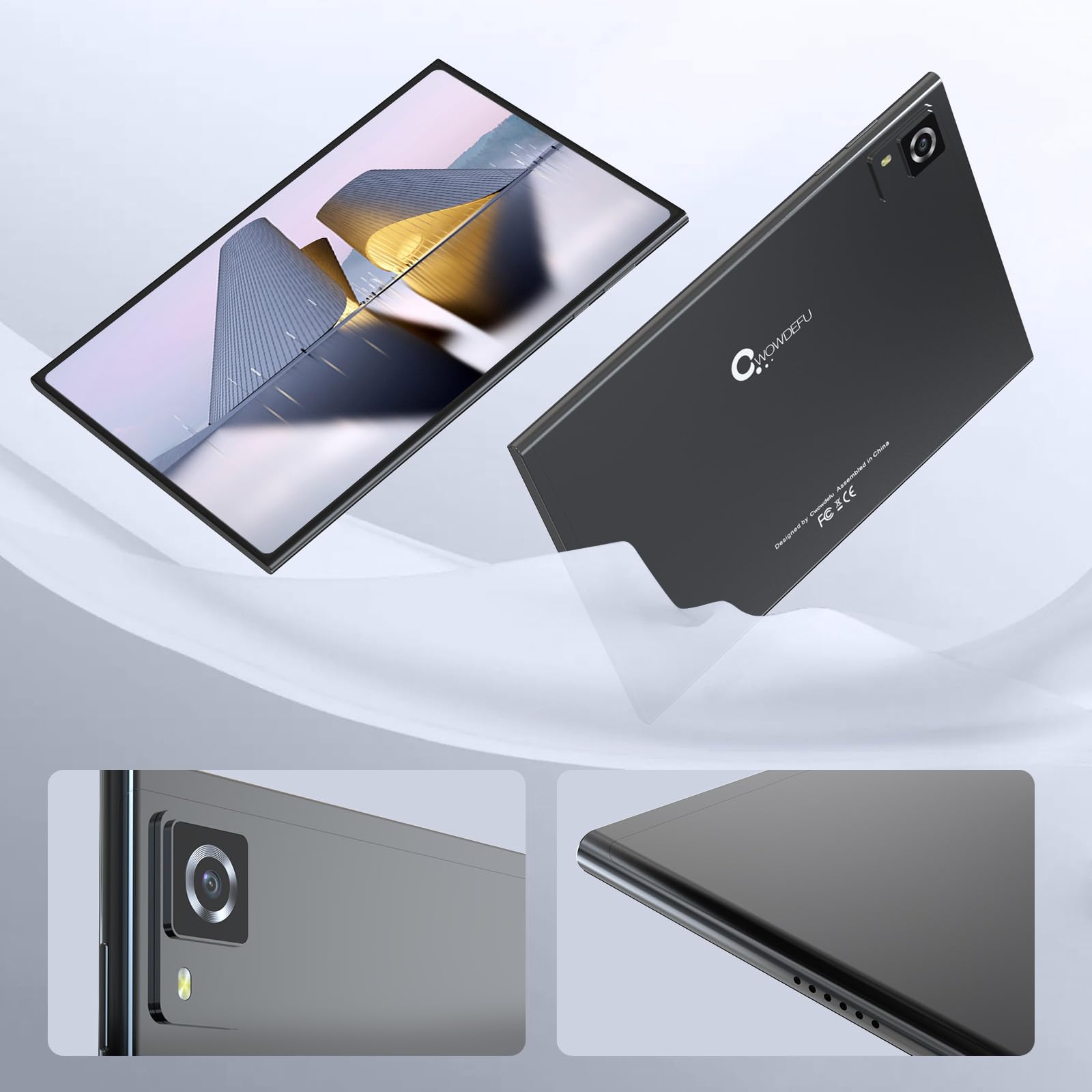 CWOWDEFU Tablet con slot per scheda SIM,10.1 pollici Android 14 tablet,tablet e telefono 4G LTE,presenta chipset MTK 2.3GHz,ROM 128 GB, RAM da 8 GB, WiFi, Bluetooth, GPS, All Mantel Madel