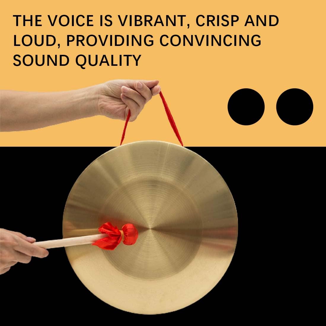 Gong Portatile In Ottone 12cm - Con Martello 15cm Per Orchestra, Chiesa O Educazione Musicale