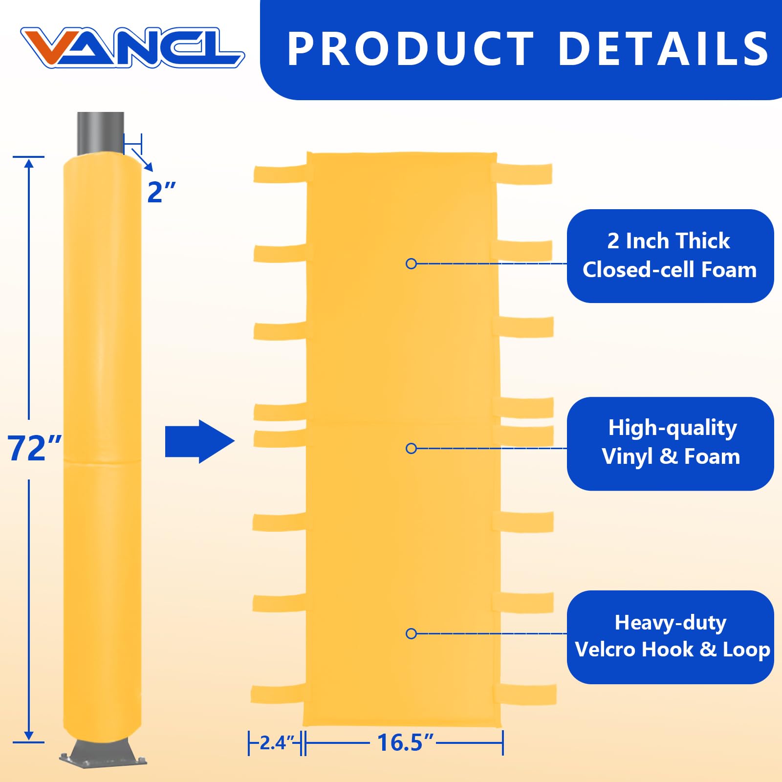 VANCL Basketball Pole Padding Heavy Duty Safety Pad for 3-4
