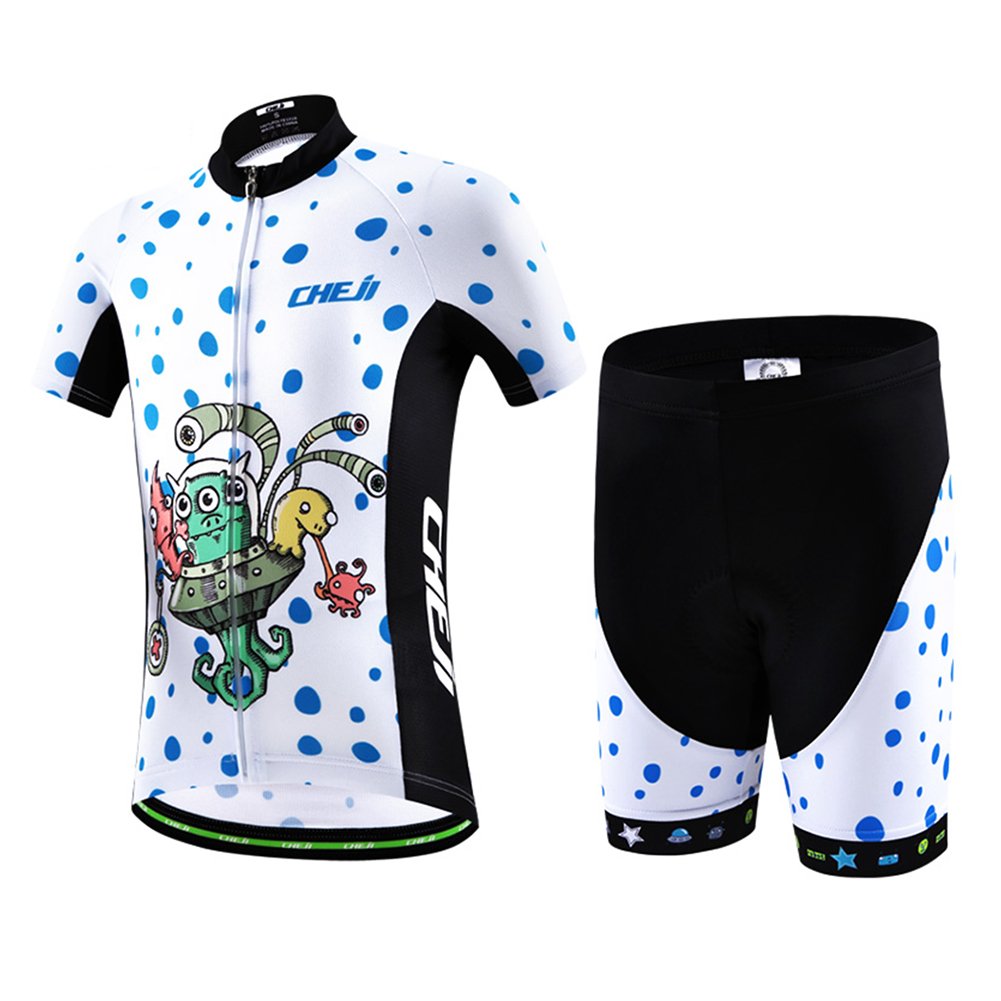 Ensemble Maillot + Cuissard Cyclisme Enfant - Respirant, Séchage Rapide, Poches Arrière - Garçon & Fille Vélo/VTT