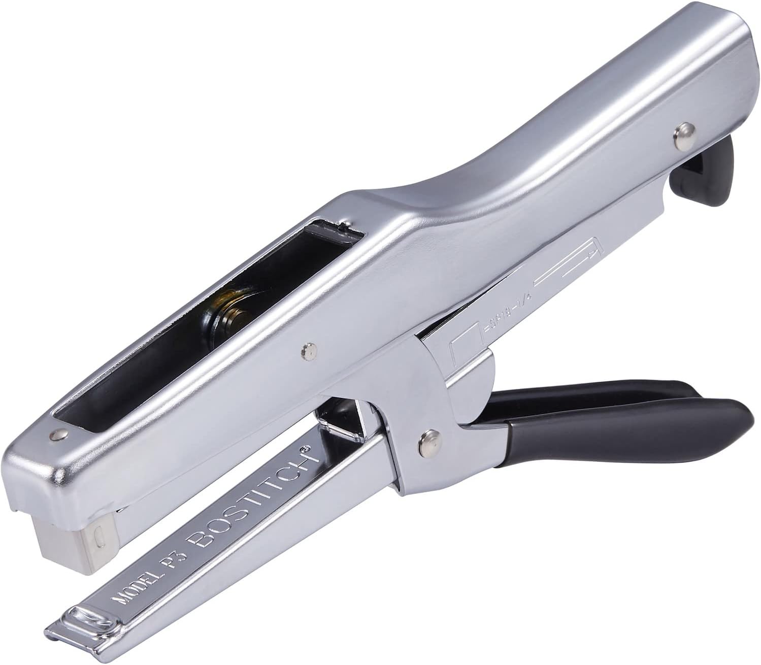 Bostitch Office Plier Stapler, 20 Sheet Capacity, EZ Squeeze Handle, Reduced Effort, No Jam Technology, Chrome