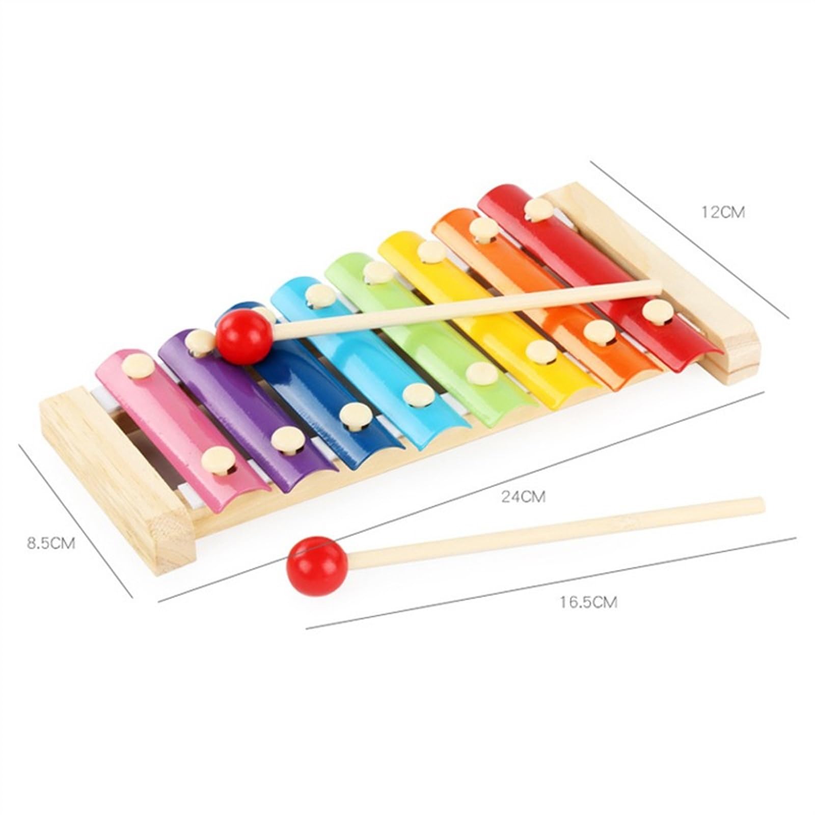 Strumento a percussione Glockenspiel con base in legno colorata con tavola armonica a 8 note Kit Glockenspiel Professionale