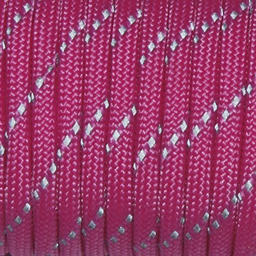 1pcs 550 Reflective Paracord 7 Core Parachute Cord 100FT Strand for Buckles Bracelet Hot Pink(Hot Pink)