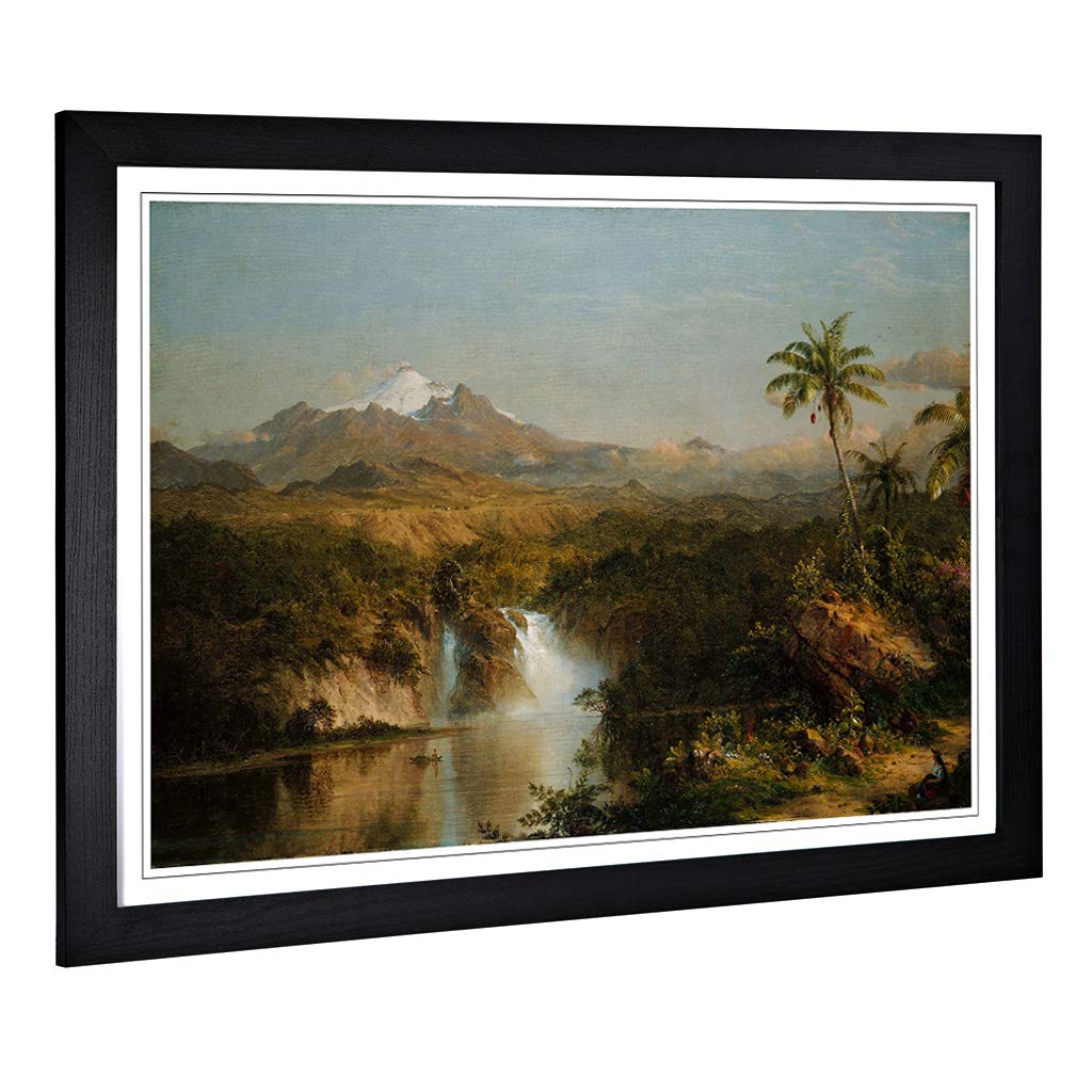 Big Box Art Framed Print of Frederic Edwin Church View of Cotopaxi Design | Wall Art Picture | Home Decor for Kitchen, Living Room, Bedroom, Hallway, Black, A2 / 24.5x18 Inch / 62x45cm