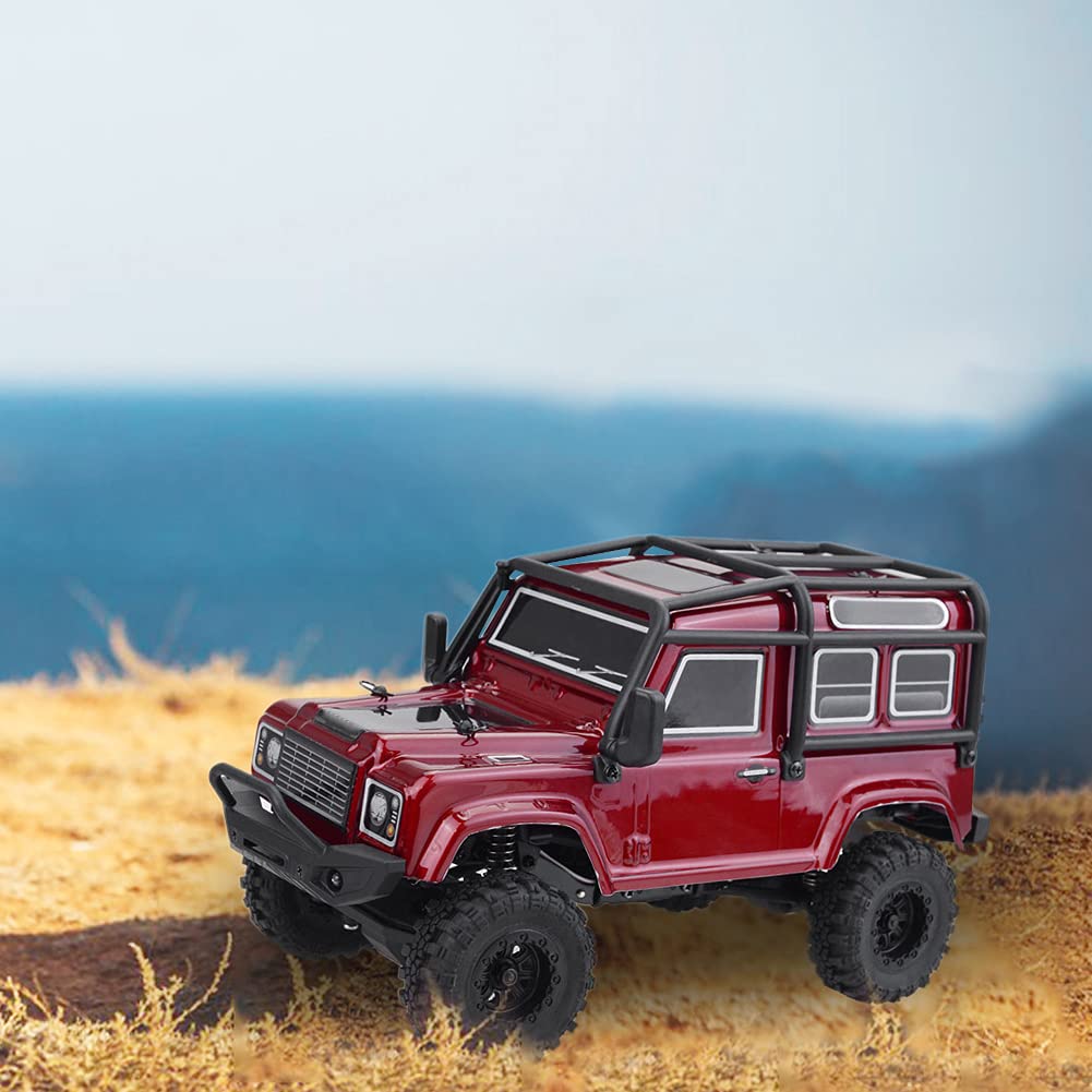 Tbest Auto Telecomando, acrobazie RC Auto Giocattolo V2 Mini 1/24 Fuoristrada Telecomando Wireless per Adatto per Fuoristrada D90 RC(136240 V2Red) Macchina per modellini di