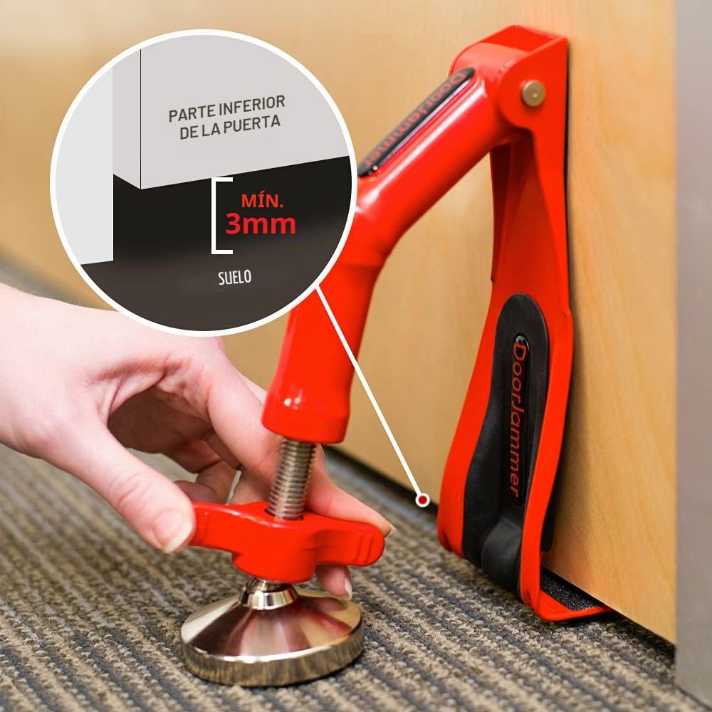 DoorJammer Soporte de bloqueo de puerta portátil para seguridad del hogar y protección personal (DJ4LD - DoorJammer (Lockdown))