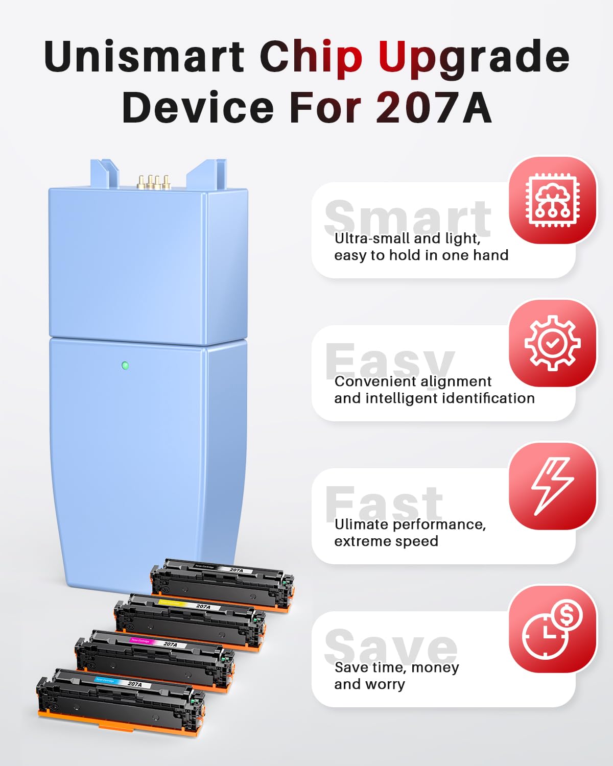 Halloya 207A (Con Chip) Cartucce toner Compatibile per HP 207A 207X per Color LaserJet Pro MFP M283fdw M282nw M283fdn M255dw M255nw W2210A W2211A W2212A W2213A (Nero Ciano Giallo Magenta, 4-Pack)
