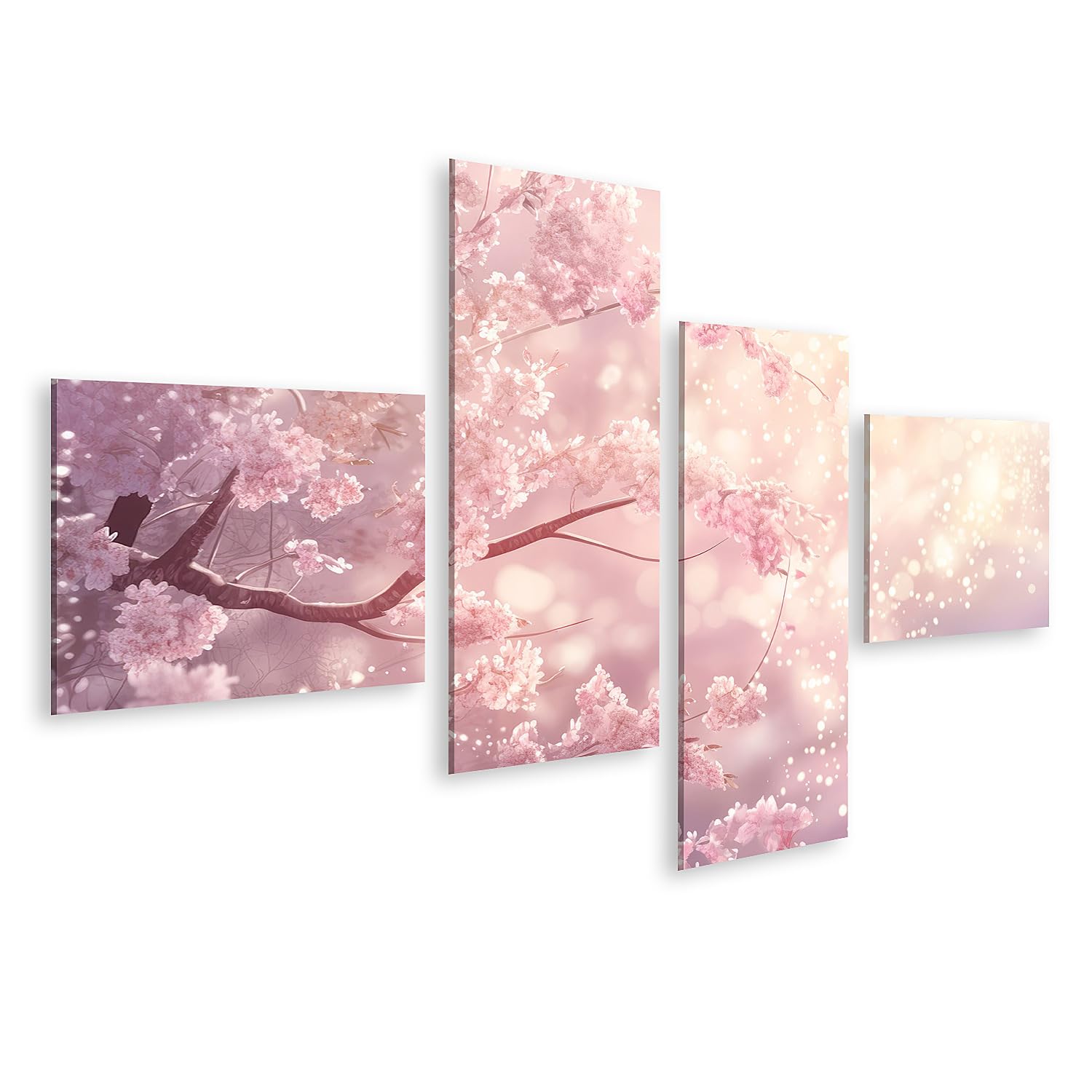 islandburner Quadro su tela Rami di fiori rosa in luce magica per camera da letto romantico spa immagini poster