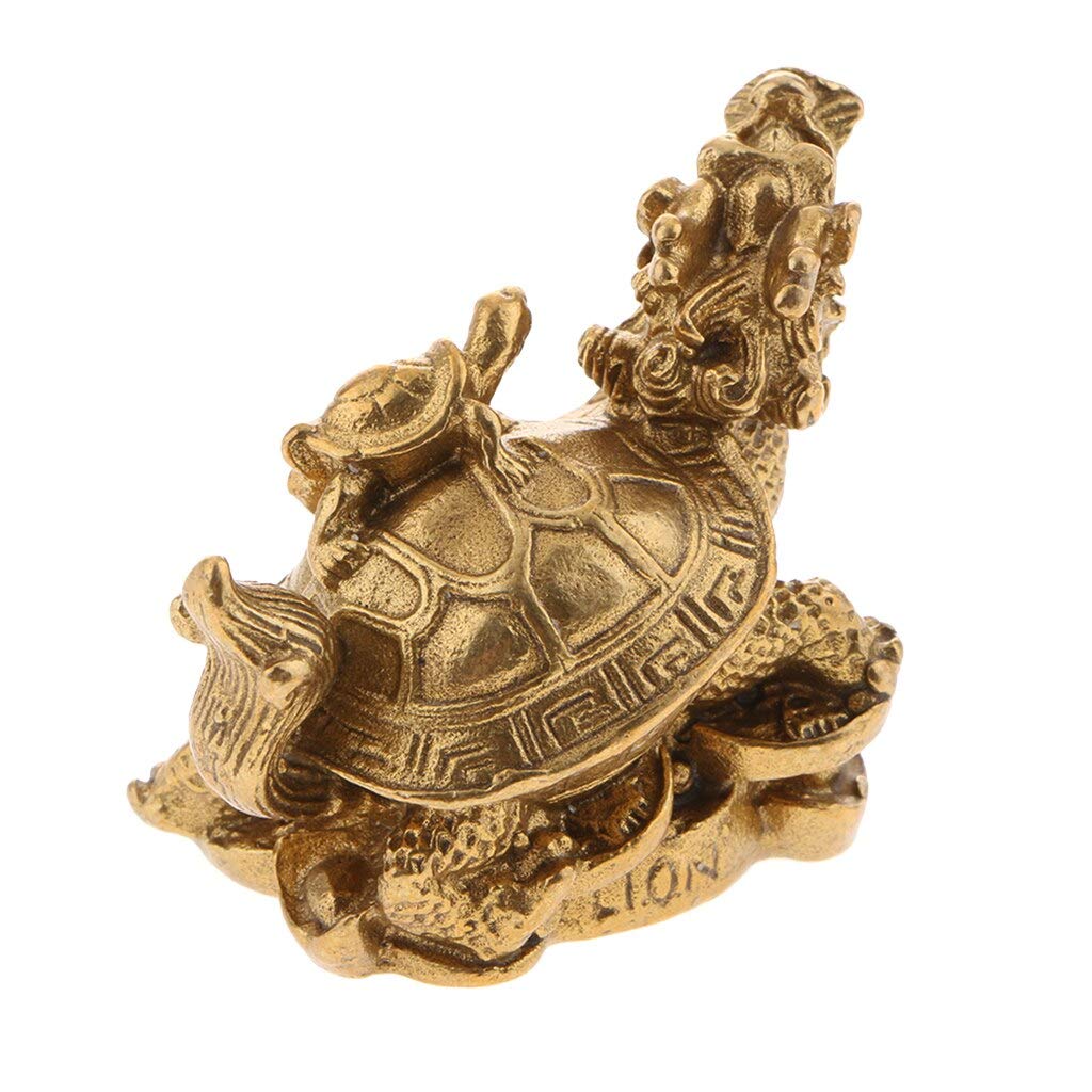 Sculture Mini Statua Decorazioni for la casa Stile casuale, Scultura astratta moderna Statua Artigianato Famiglia, Feng Shui Drago d'oro Tartaruga Protezione della ricchezza Figurina Regalo di congrat