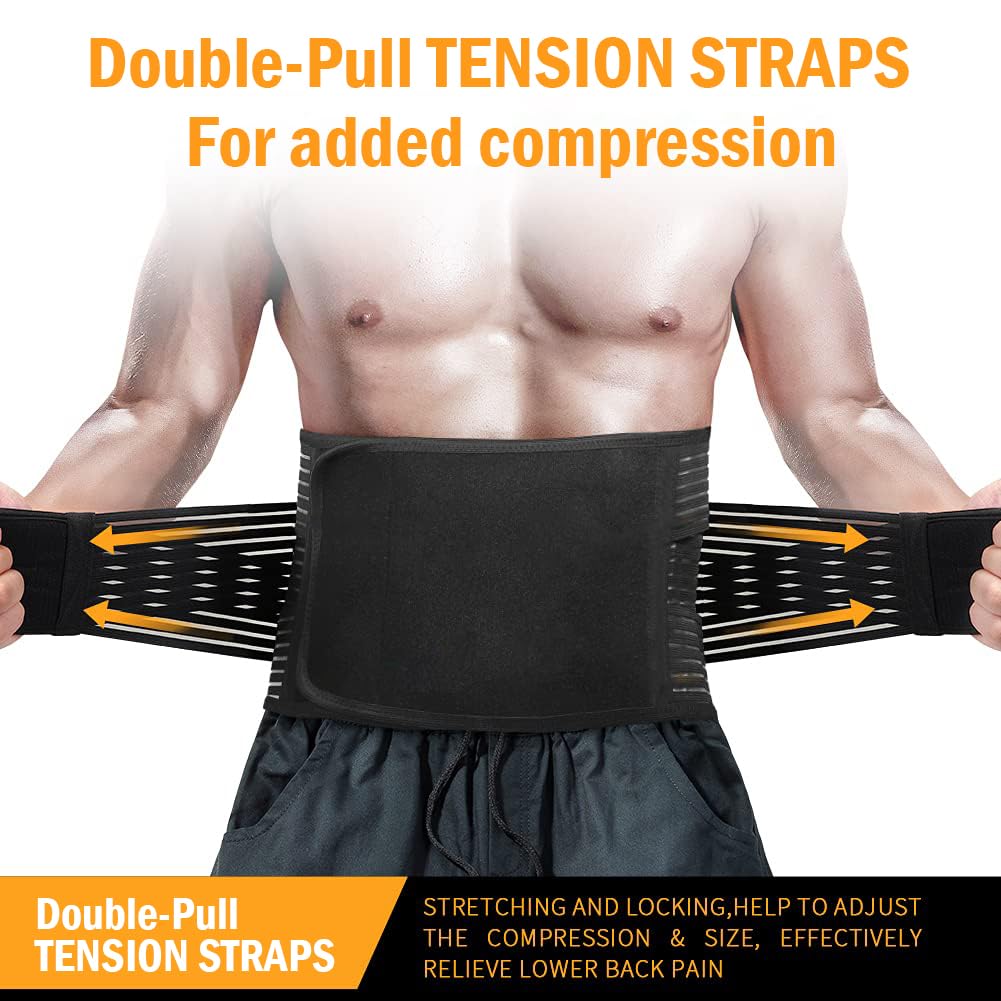 DARLIS Back Brace Support Belt with Inflatable Lumbar Pad - Extra Support for Lower Back Pain, Herniated Disc, Sciatica, Scoliosis, Adjustable Support Straps Lumbar Support Belt for Men Women 2XL