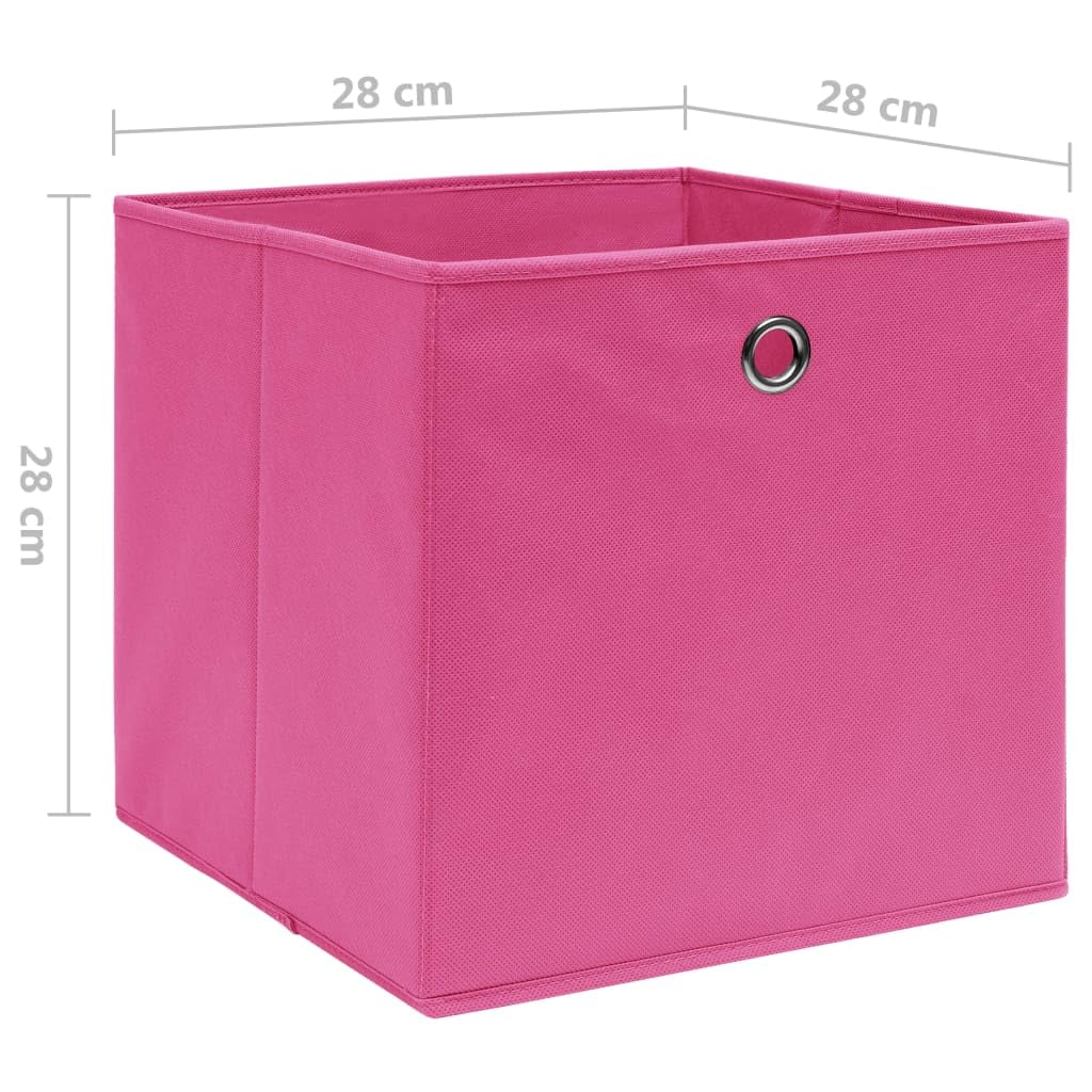 10 scatole portaoggetti da 28 x 28 x 28 cm, in tessuto, pieghevoli, per armadio, organizer rosa