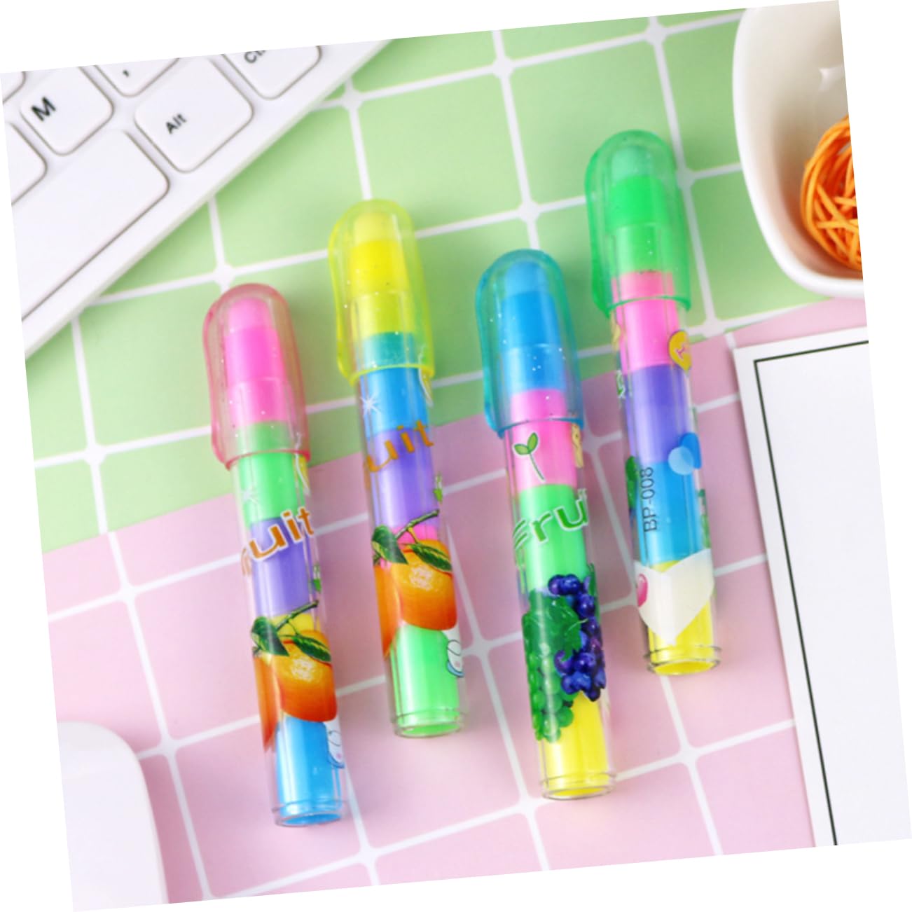 Gomme Stylo Fruit 36pcs Tpr Pp Détachable Cinq Sections Rentrée Scolaire
