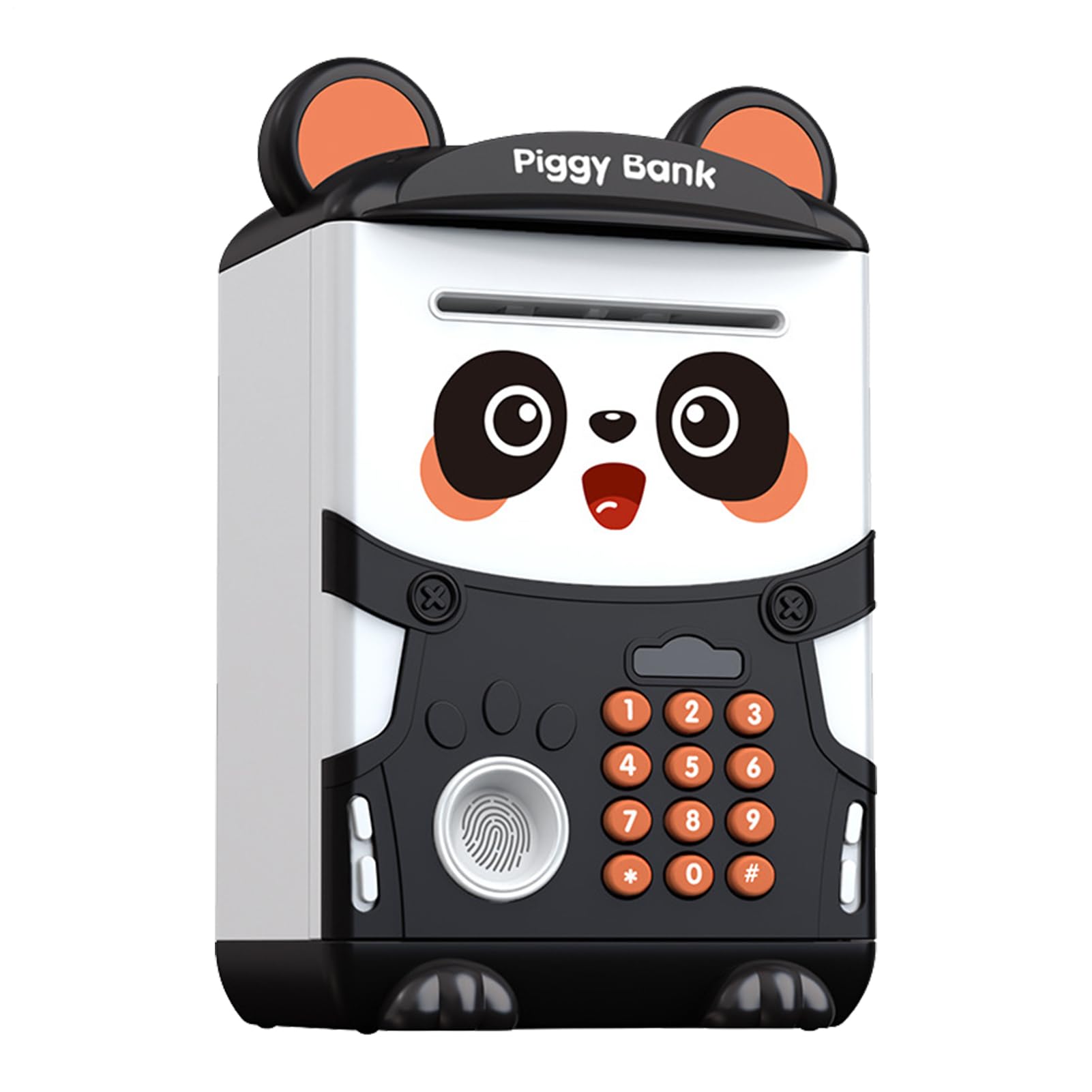 Salvadanaio Panda | Ruba Salvadanaio Mini Bancomat Elettronico per Risparmio, con Serratura a Combinazione, Armadietto per Impronte Digitali, Moneta ATM Automatico Moneta Rotolante Cartoon Salvadana