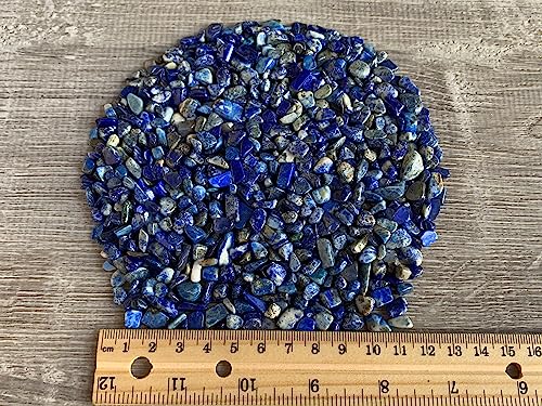 Image of GAF TREASURES 2 oz Lot Natural Semi Tumbled Gemstone Chips, Crushed Mini Crystals, Undrilled Crystal Chips (Lapis Lazuli)