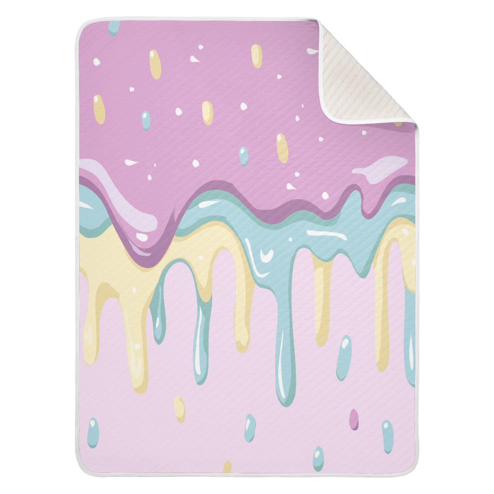 KICPOAY Ice Cream Colorful Candy Baby Swaddle Blanket for Boys and Girls, Muslin Baby Receiving Swaddle Blanket, Soft Cotton Nursery Swaddling Blankets for Newborn Toddler Infant