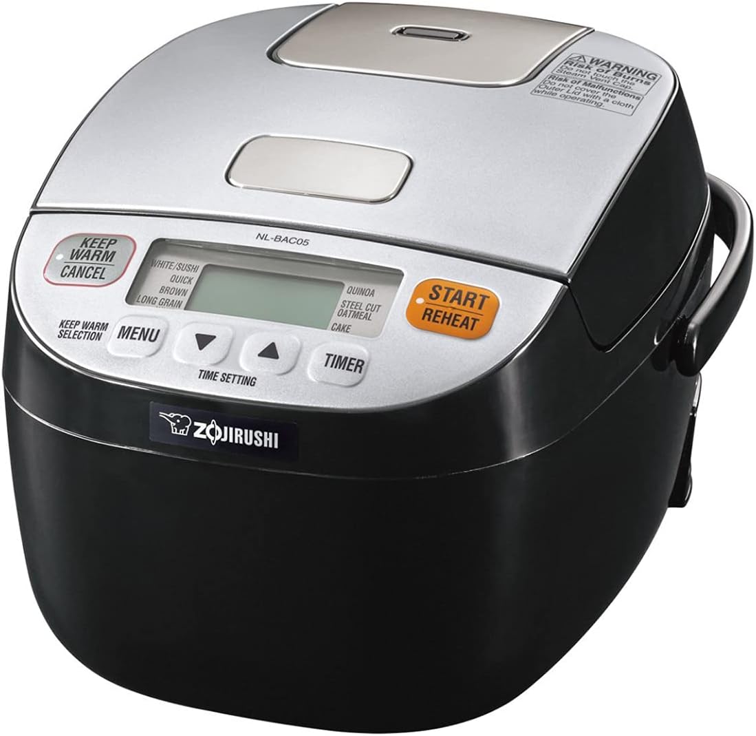 612252-NL-BAC05SB Micom Rice Cooker and Warmer, Silver Black