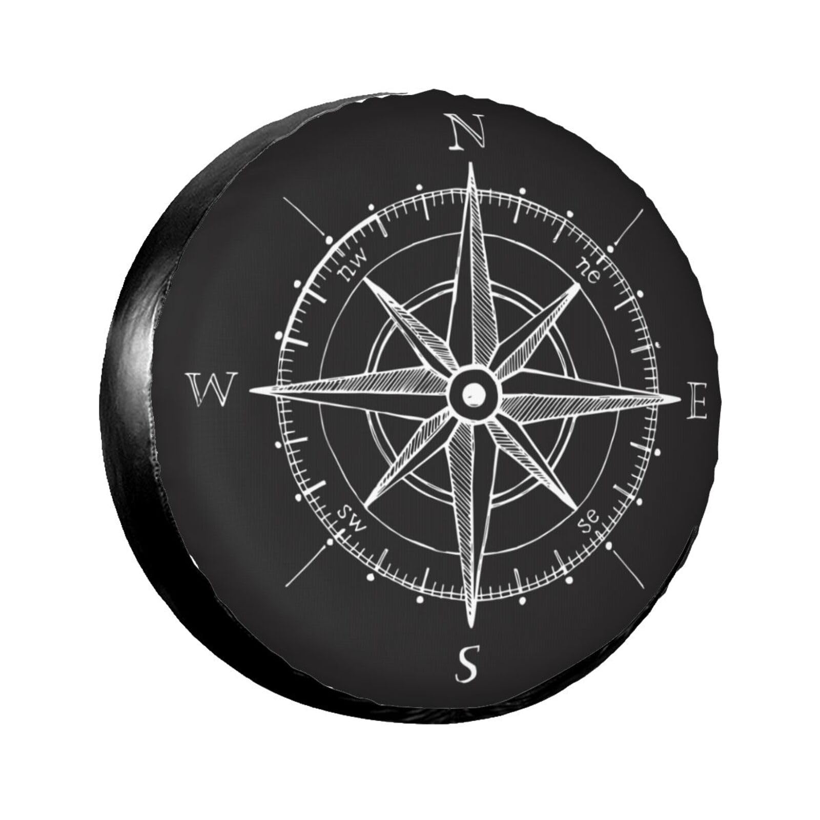 Housse De Roue De Secours Universelle Blanche Boussole Rose - Étanche Poussière - Pour Remorque, Camping-Car, SUV, 4x4 - 40,6 Cm