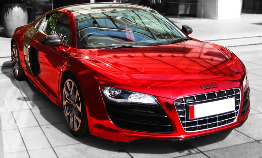 30*150CM Rosso Lucido Adesivo Pellicola In Vinile Avvolgere Aria - Foto 4