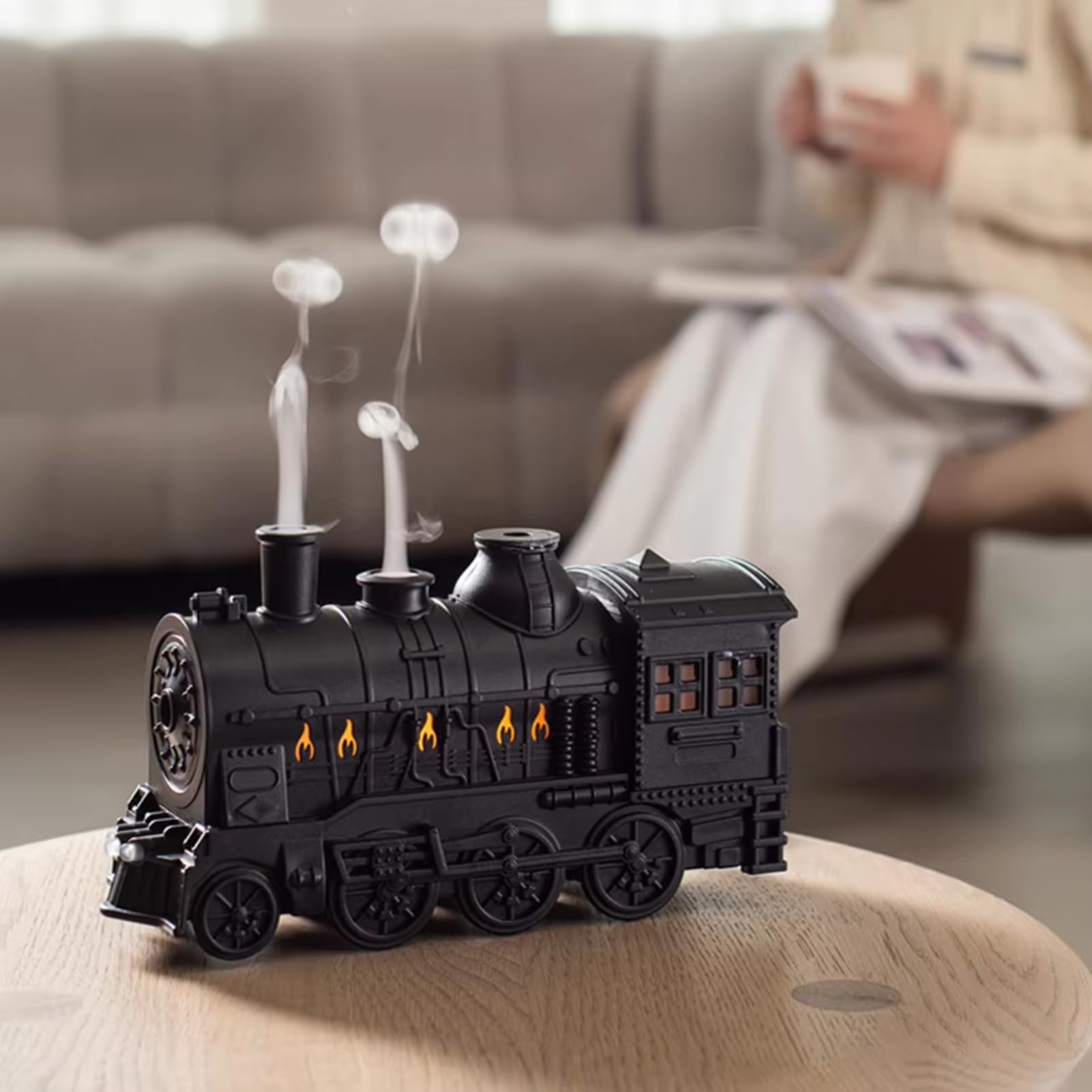 Humidificateur de train 300 ml 2 modes d'éclairage avec brume fraîche par ultrasons