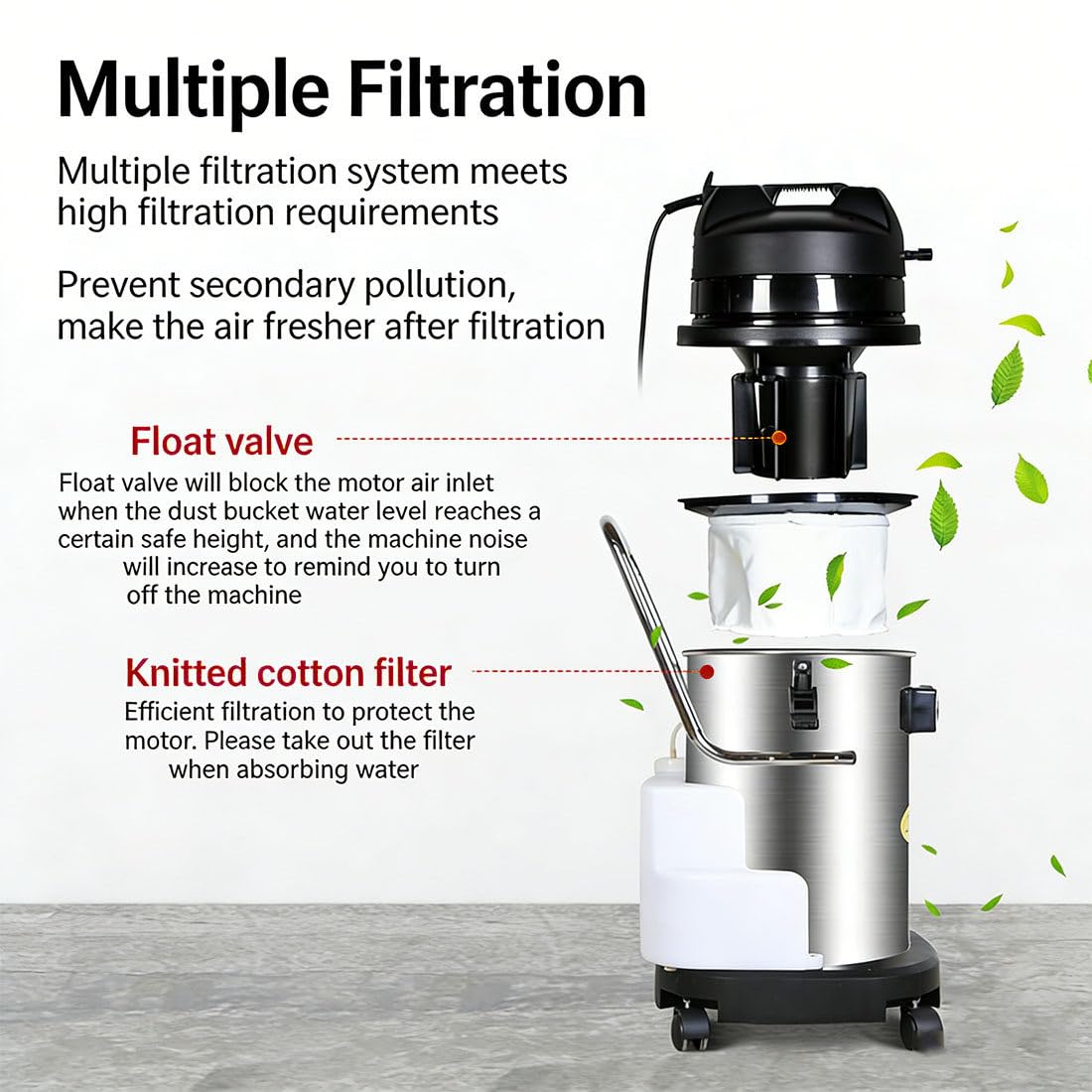Máquina Limpiadora Profesional con Doble Depósito de Agua (Agua Limpia/Sucia), 1034W de Potencia y Mango Antideslizante, Diseñada para la Extracción Eficiente en Alfombras y Sofás 40L