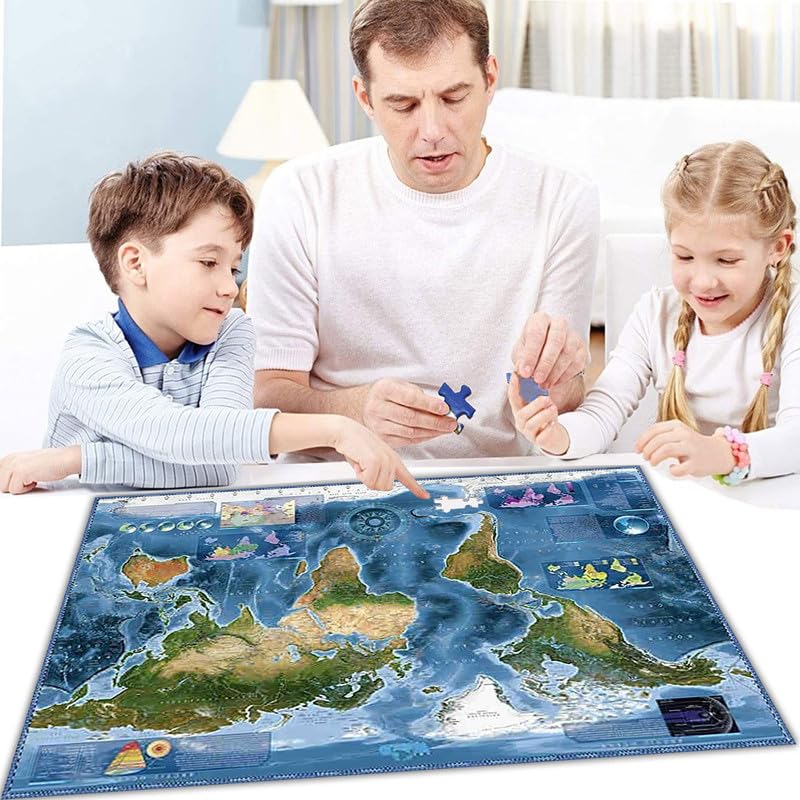 Mappa Del Mondo - Puzzle Per Adulti 1500 Pezzi Decorazione Per La Casa Festa Di Compleanno Regalo Giocattolo Per Uomini, Donne E Anziani